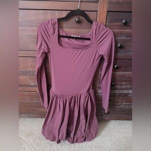 Chic Long Sleeve Mauve Mini Dress